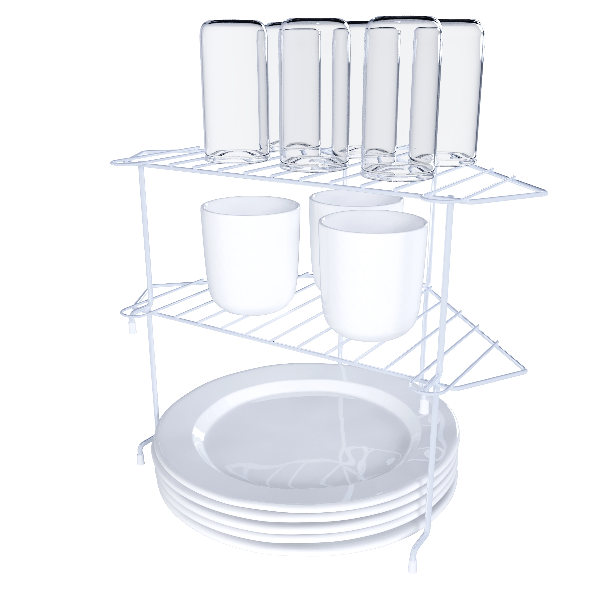 Organizador Pratos Otimizee Canto Empilhavel Branco Or0157 Dicarlo
