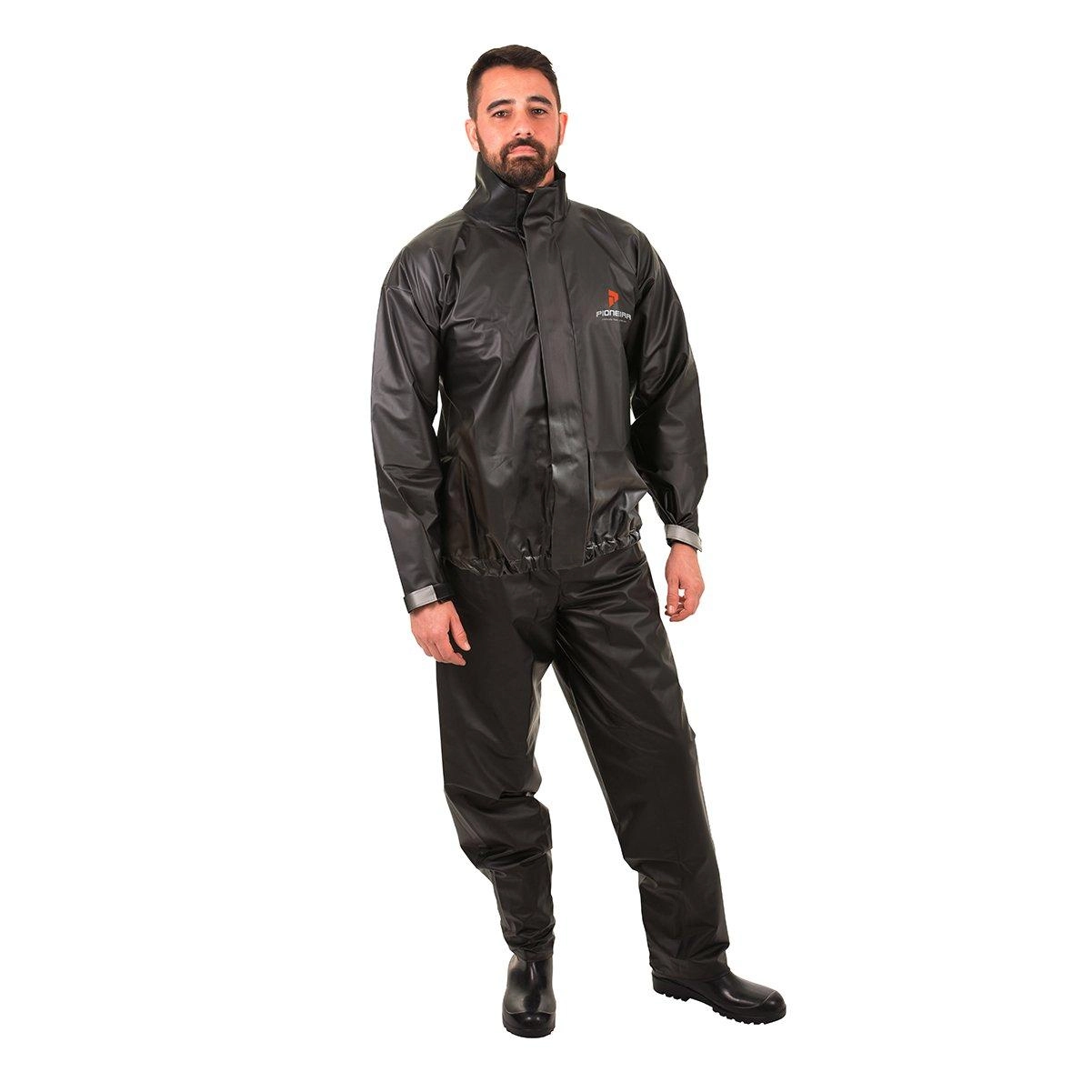 Conjunto Motoqueiro Guerreiro Com Gola Pvc Preto G - Pioneira, Tamanho: G