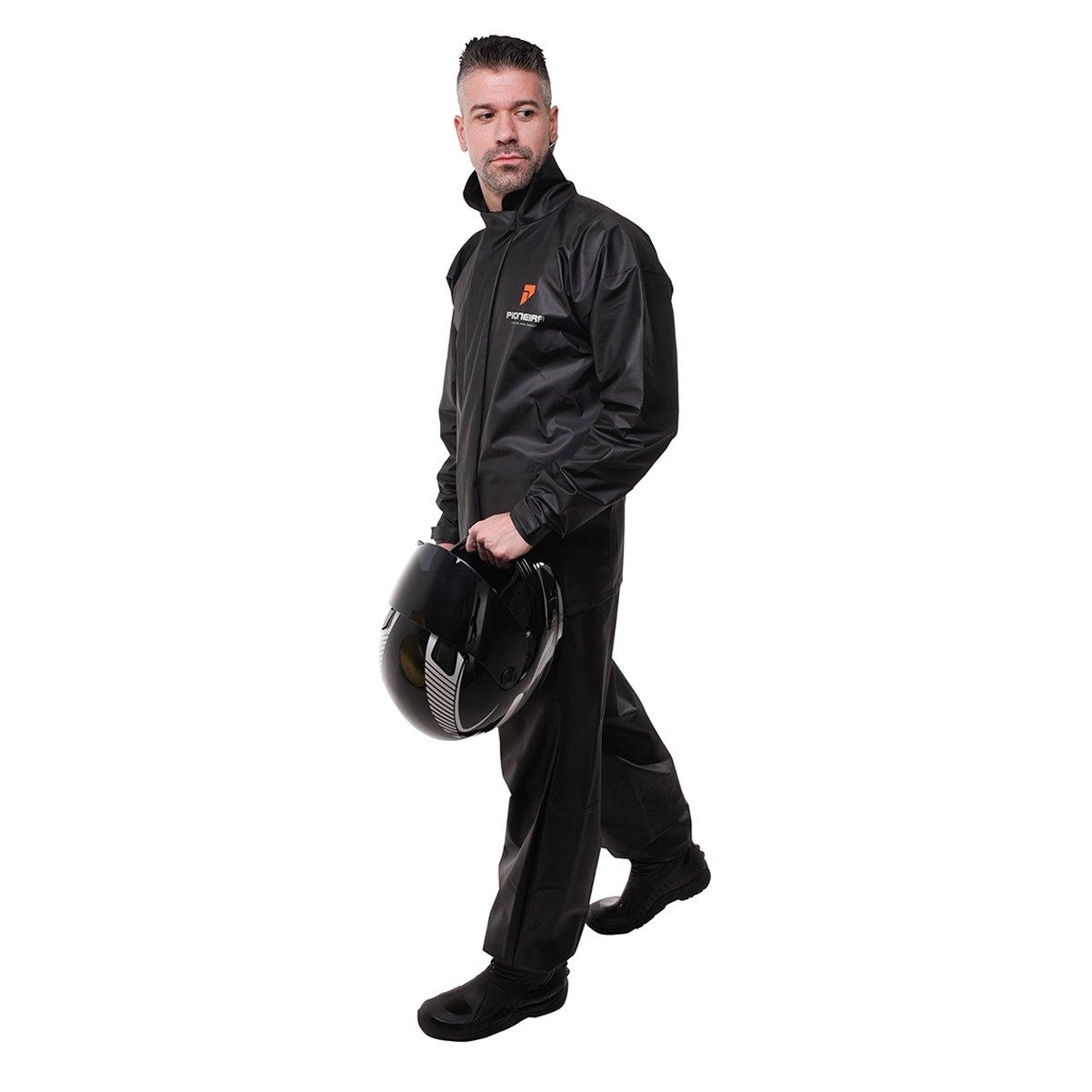 Conjunto Motoqueiro Combate Com Gola Pvc Preto - Pioneira, Tamanho: Gg