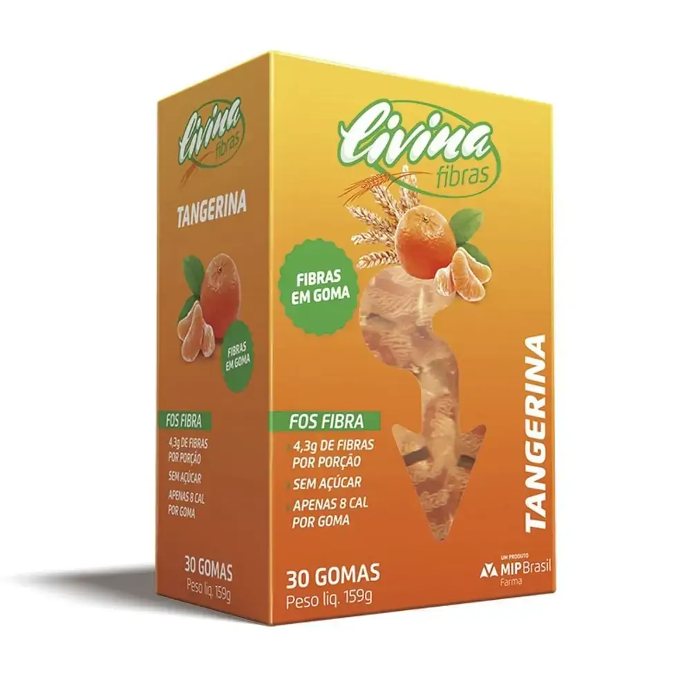 Livina Fibras Sabor Tangerina Com 30 Gomas