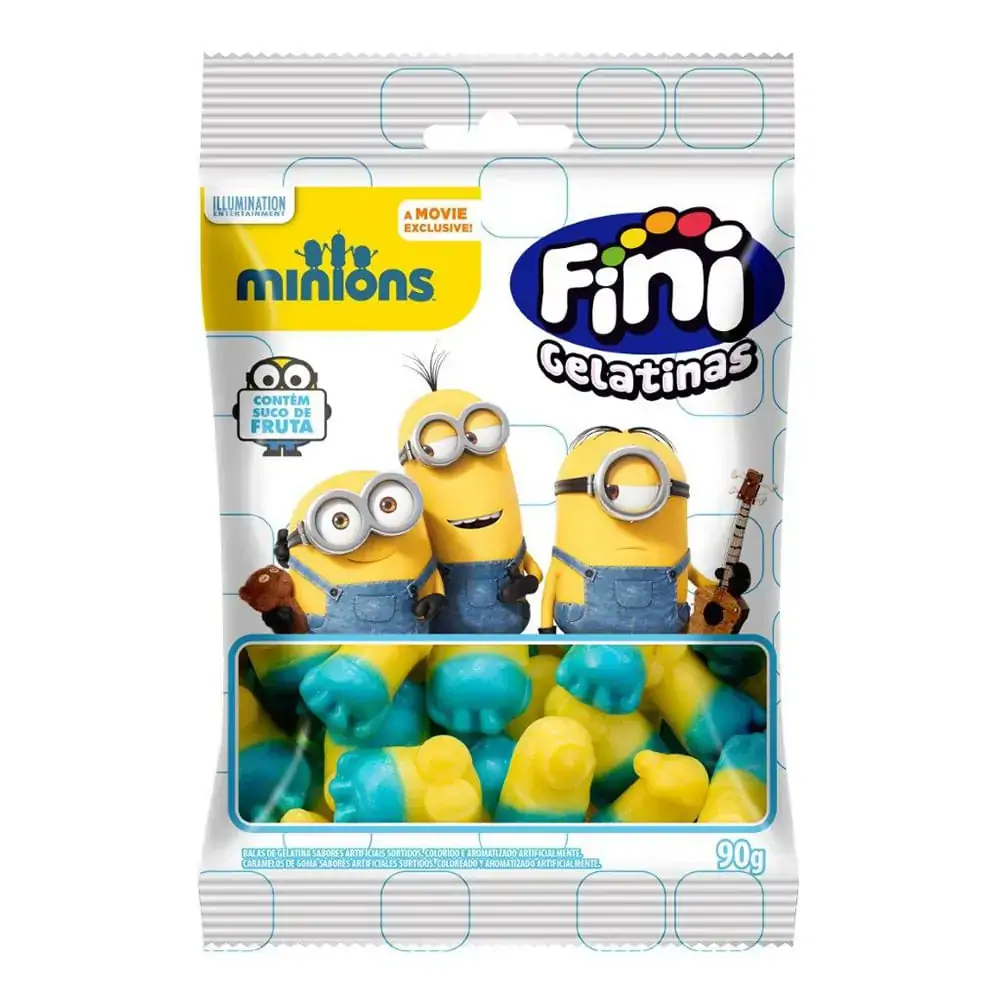 Bala De Gelatina Sortida Minions Fini Pacote 90g