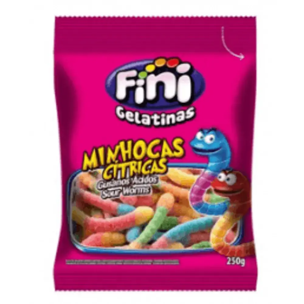 Bala Gel Fini 250g Minhoca Citrica