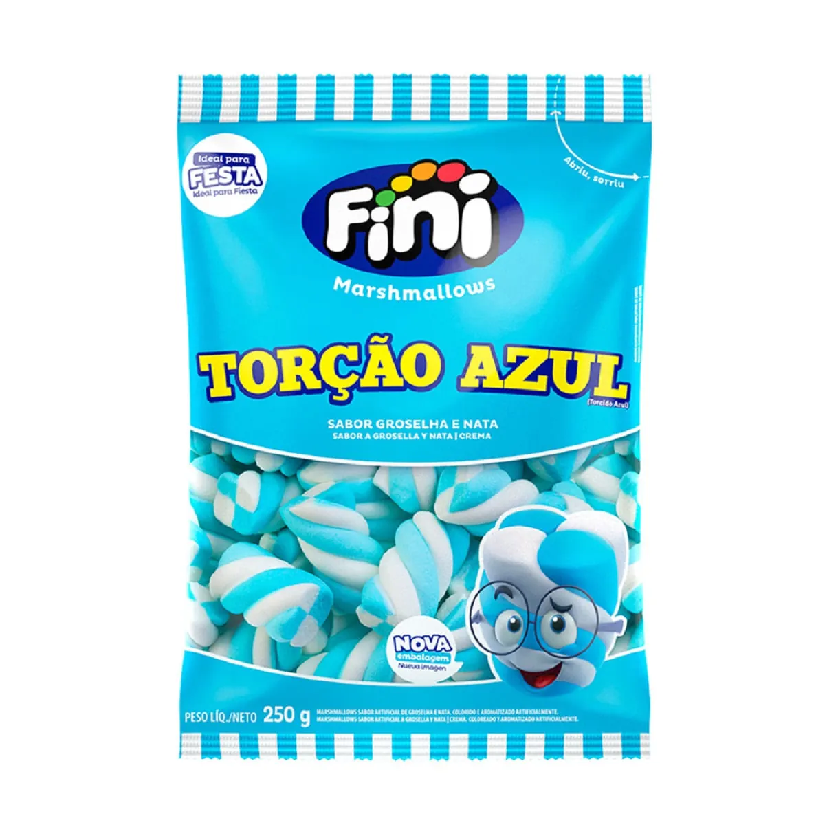 Marshmallow Torção Azul FINI 250g