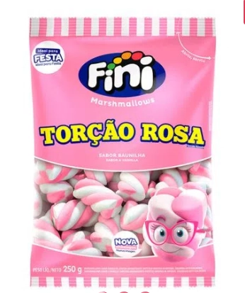 Fini Marshmallow Torcao 250g Rosa/branco