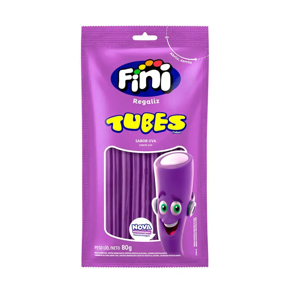 Balas Fini Tubinho de Uva 80g