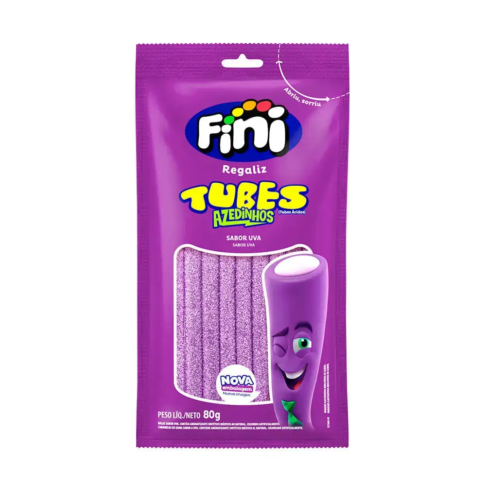 Balas Fini Tubinho de Uva Cítrico 80g
