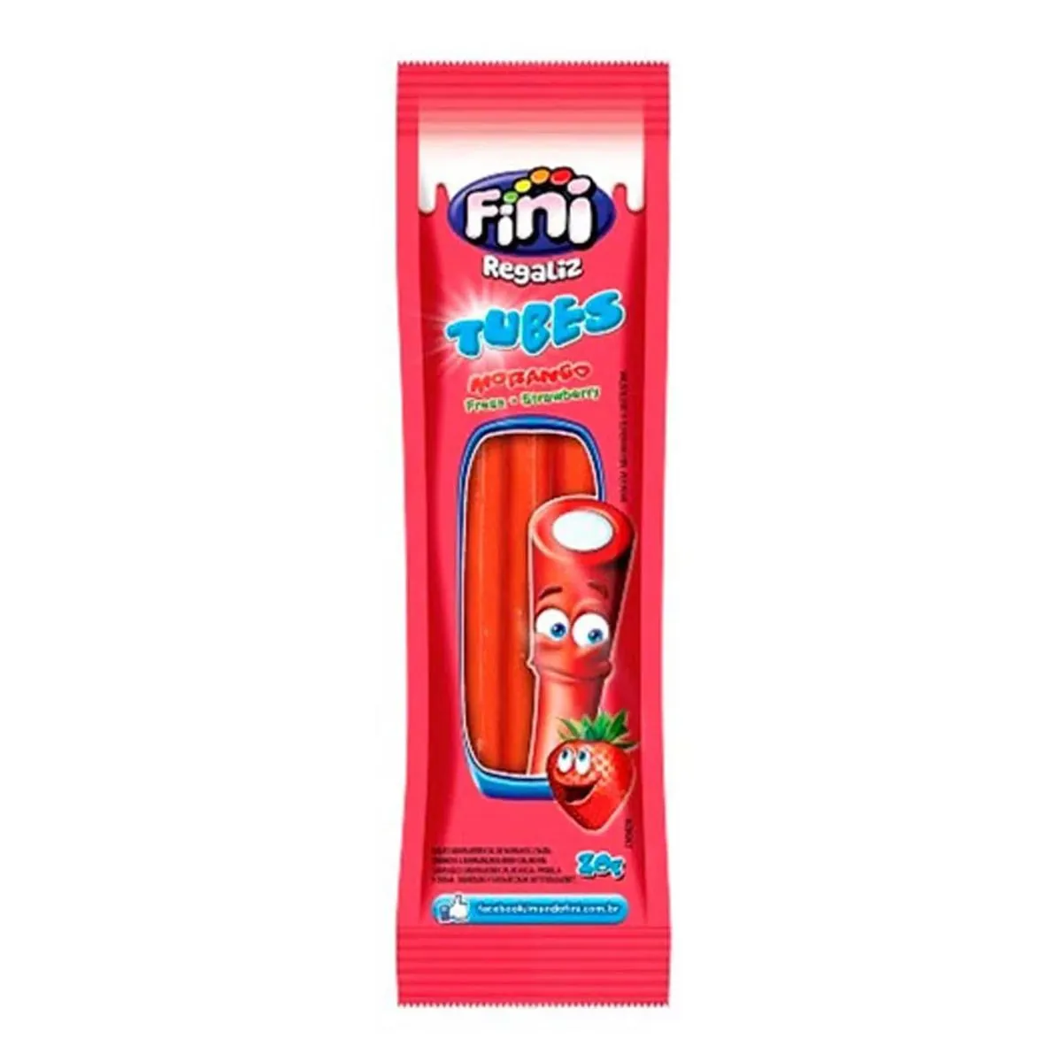 Tubes Fini Morango Mini porção 15g