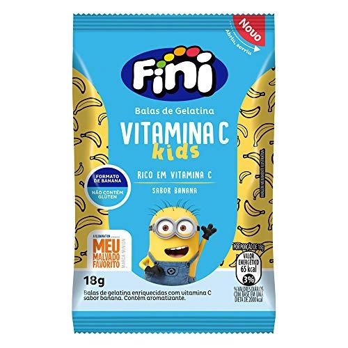 Balas De Gelatina Fini Kids Vitamina C Banana 18g