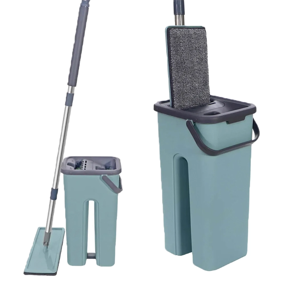 Mop Flat Cabo Inox Com Balde Lava E Saca Esfregão Multiuso Limpa Esterilizar Brilho + Refil Grátis
