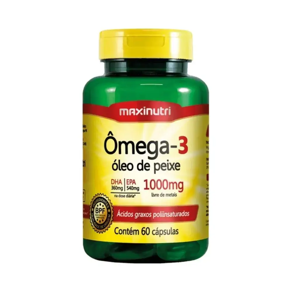 Ômega 3 6 9 Linhaça Borragem Vitamina E 1000mg 60Cáps - Maxinutri