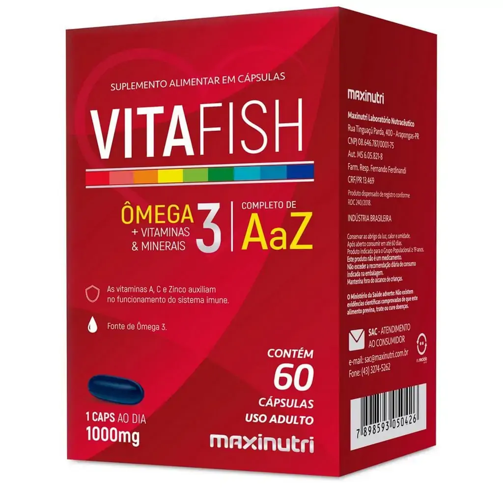 Vitafish ômega 3 Vitaminas e Minerais 1000mg C/60 C?psulas