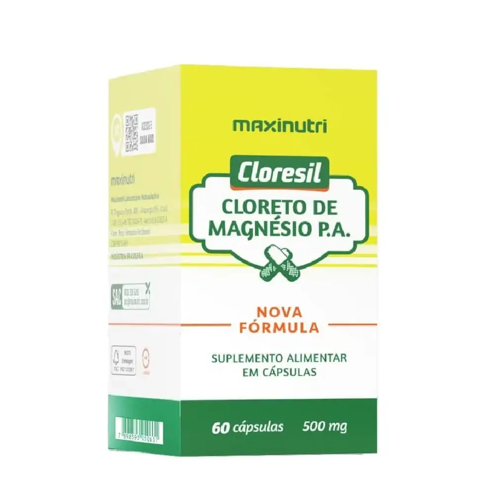 Cloresil Cloreto de Magnésio P.A. 60 cáps - MaxiNutri