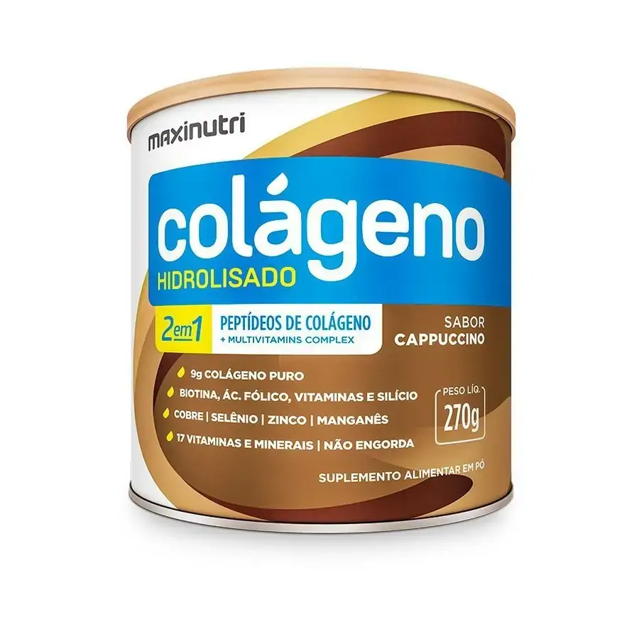 Colágeno Hidrolisado 2 em 1 270gr - MaxiNutri - Cappuccino