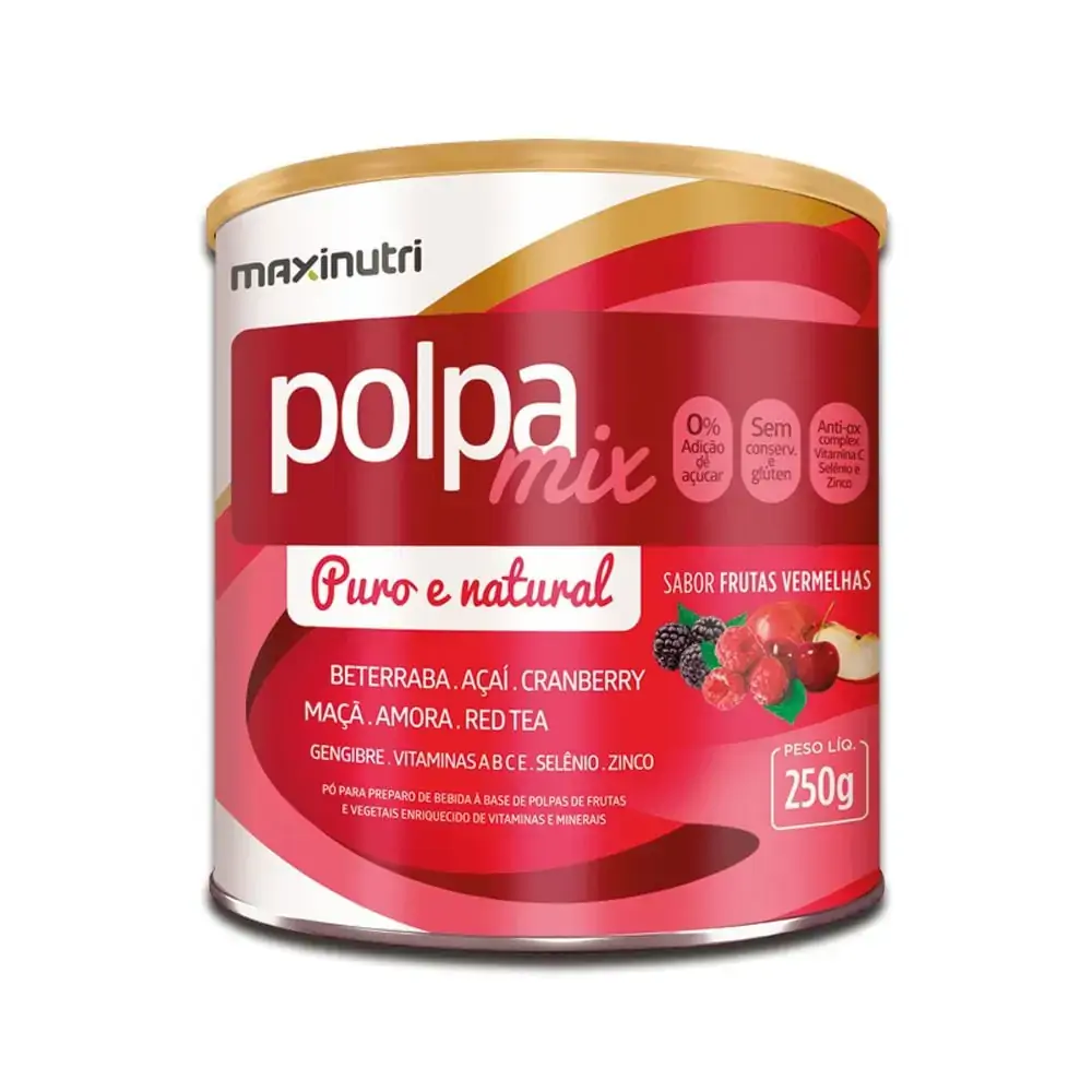 Polpa Mix Sabor Frutas Vermelhas 250gr Maxinutri