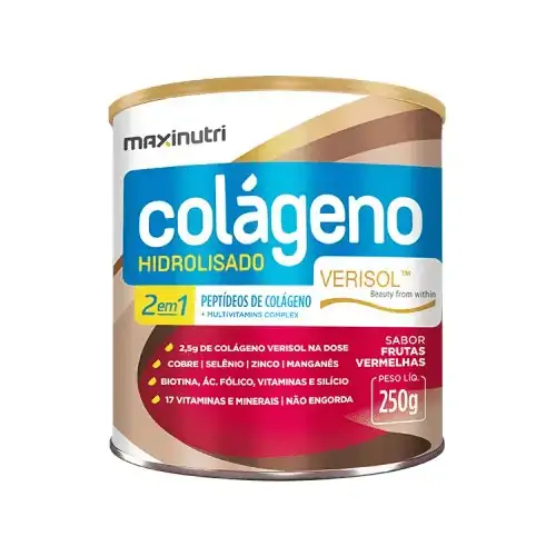 Colágeno Hidrolisado 2 em 1 Verisol 250gr - MaxiNutri - Frutas Vermelhas
