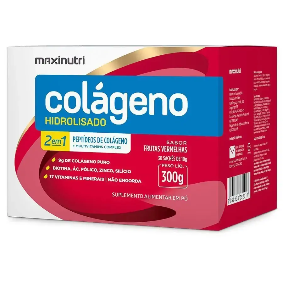 Colágeno Hidrolisado Maxinutri 2 em 1 - 30 sachês 10g