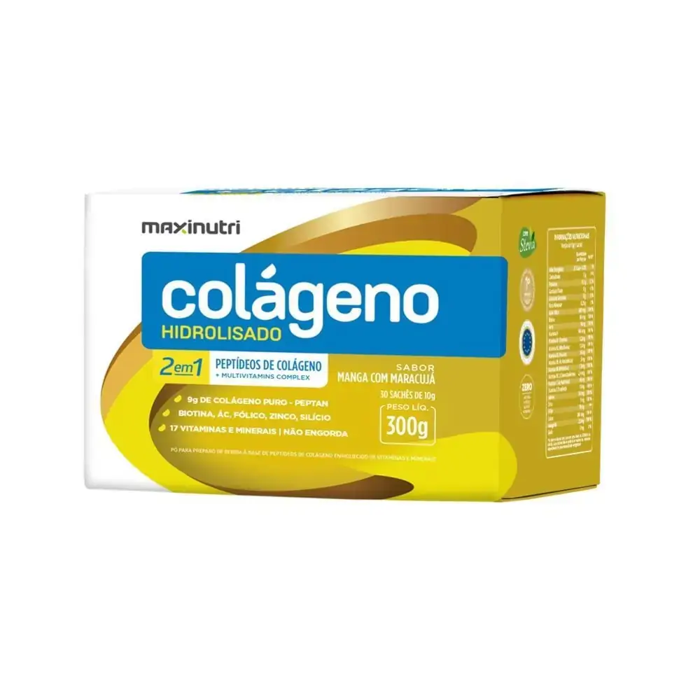 Colágeno Hidrolisado 2 Em 1 30 Sachês Maxinutri