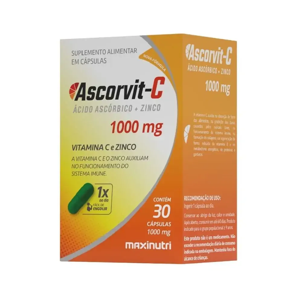 Ascorvit-C 1000mg 30 cápsulas - MaxiNutri