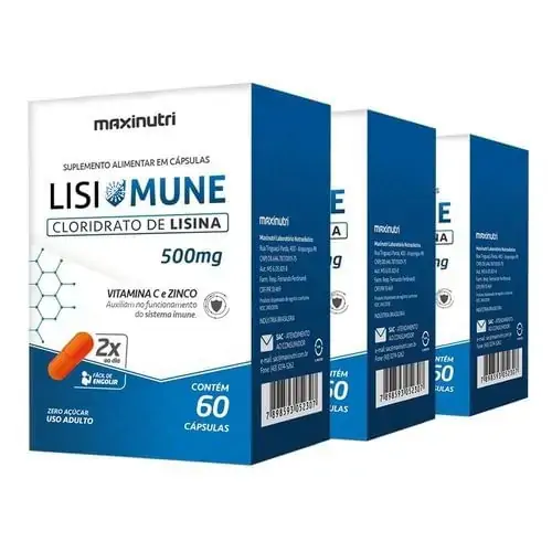 Lisimune Lisina/vitamina C/zinco 60 Cápsulas