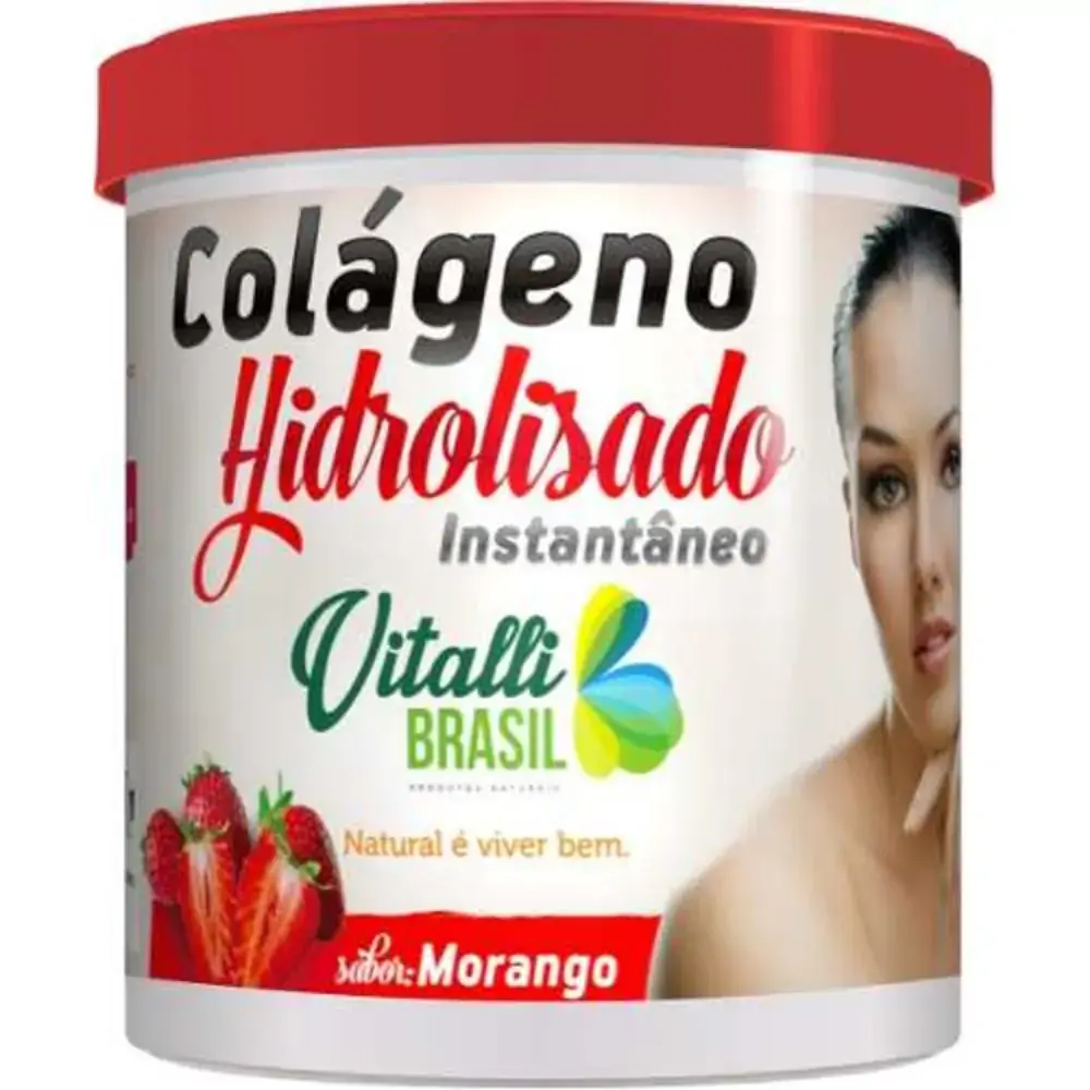 Vitalli Colageno Hidrlisado Em Po Morango 250g .