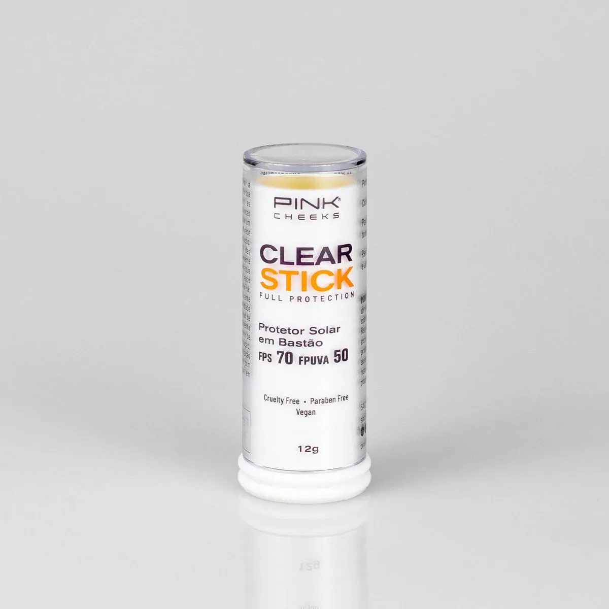 Protetor Solar Transparente Pink Cheeks Fps70 Fpuva50 Clear Stick 12g