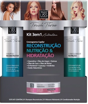 Kit 3x1 Cronograma Touch Liss Sh Recons/ Masc Hidr Cond Nuticao