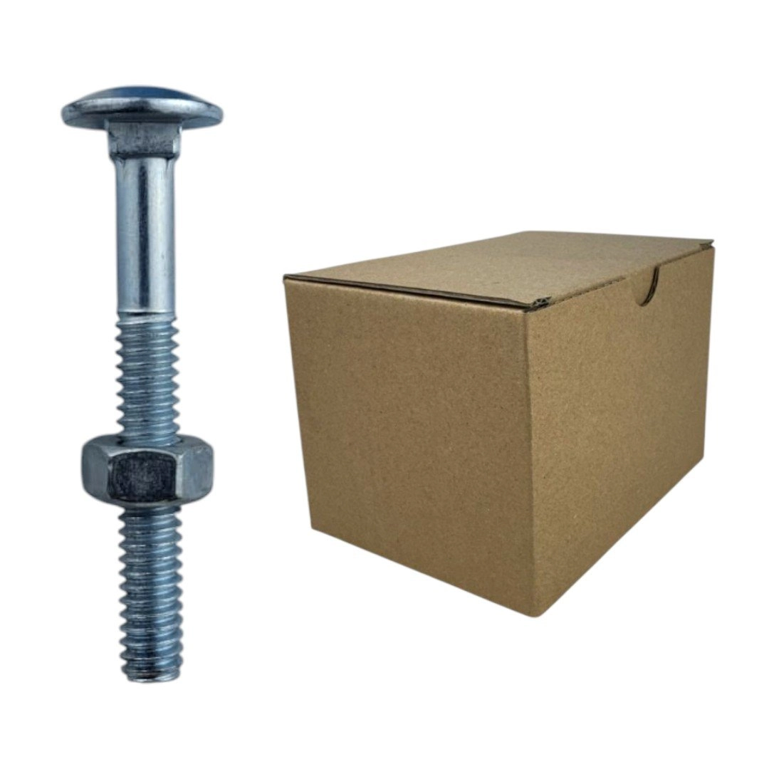 Parafuso Francês Galvanizado Com Porca - 1/4x2 (caixa Com 200 Peças) Stein