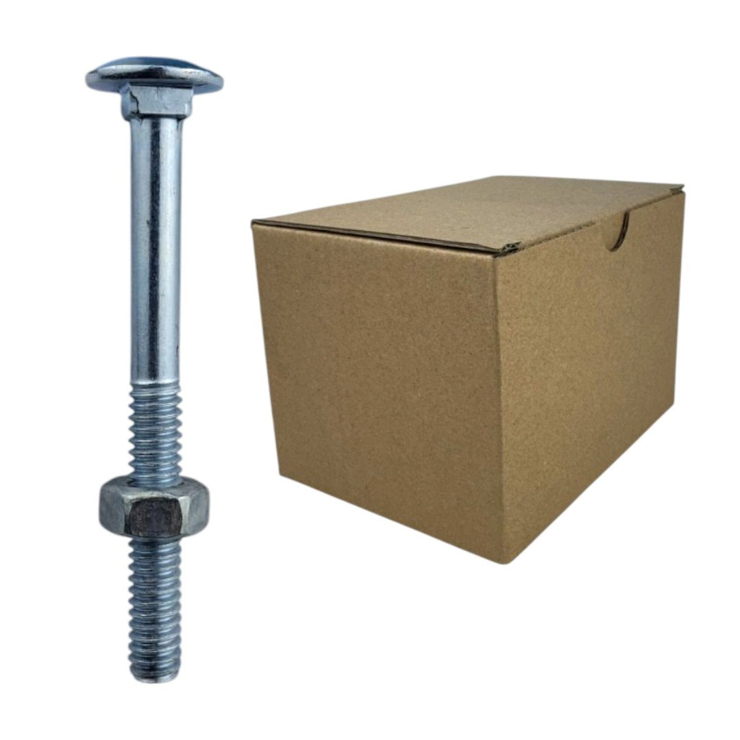Parafuso Francês Galvanizado Com Porca - 1/4x21/2 (caixa Com 200 Peças) Stein