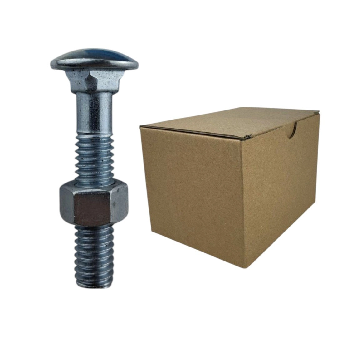 Parafuso Francês Galvanizado Com Porca - 3/8x2 (caixa Com 100 Peças) Stein