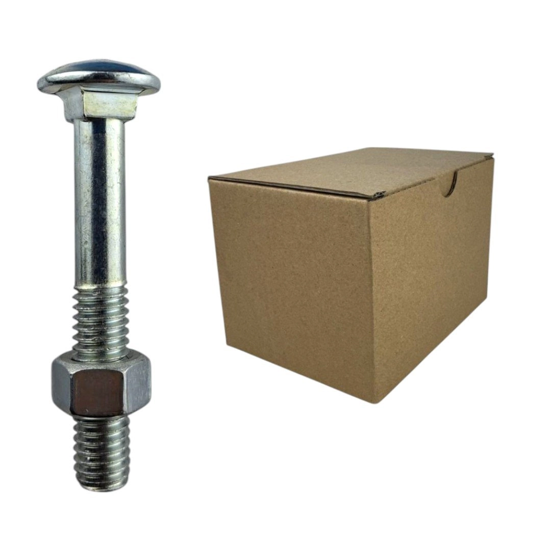 Parafuso Francês Galvanizado Com Porca - 3/8x21/2 (caixa Com 100 Peças) Stein