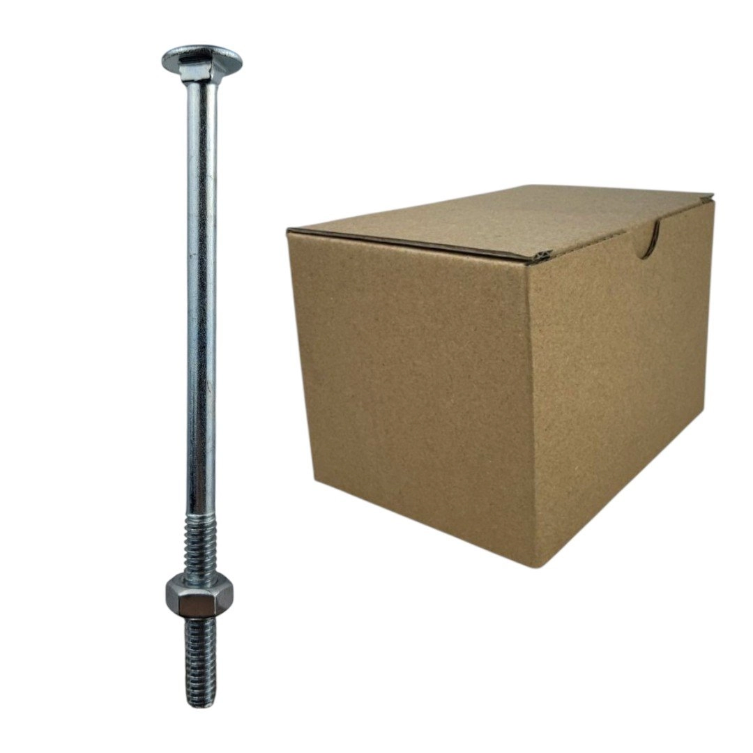 Parafuso Francês Galvanizado Com Porca - 1/4x41/2 (caixa Com 100 Peças) Stein