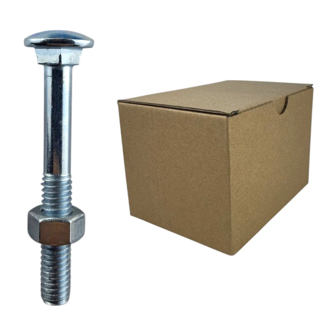 Parafuso Francês Galvanizado Com Porca - 5/16x21/2 (caixa Com 100 Peças) Stein