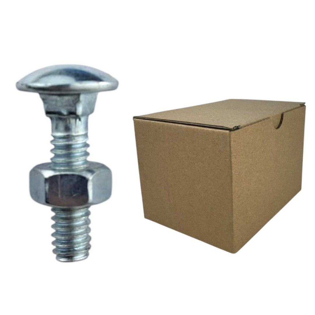 Parafuso Francês Galvanizado Com Porca - 1/4x1 (caixa Com 400 Peças) Stein