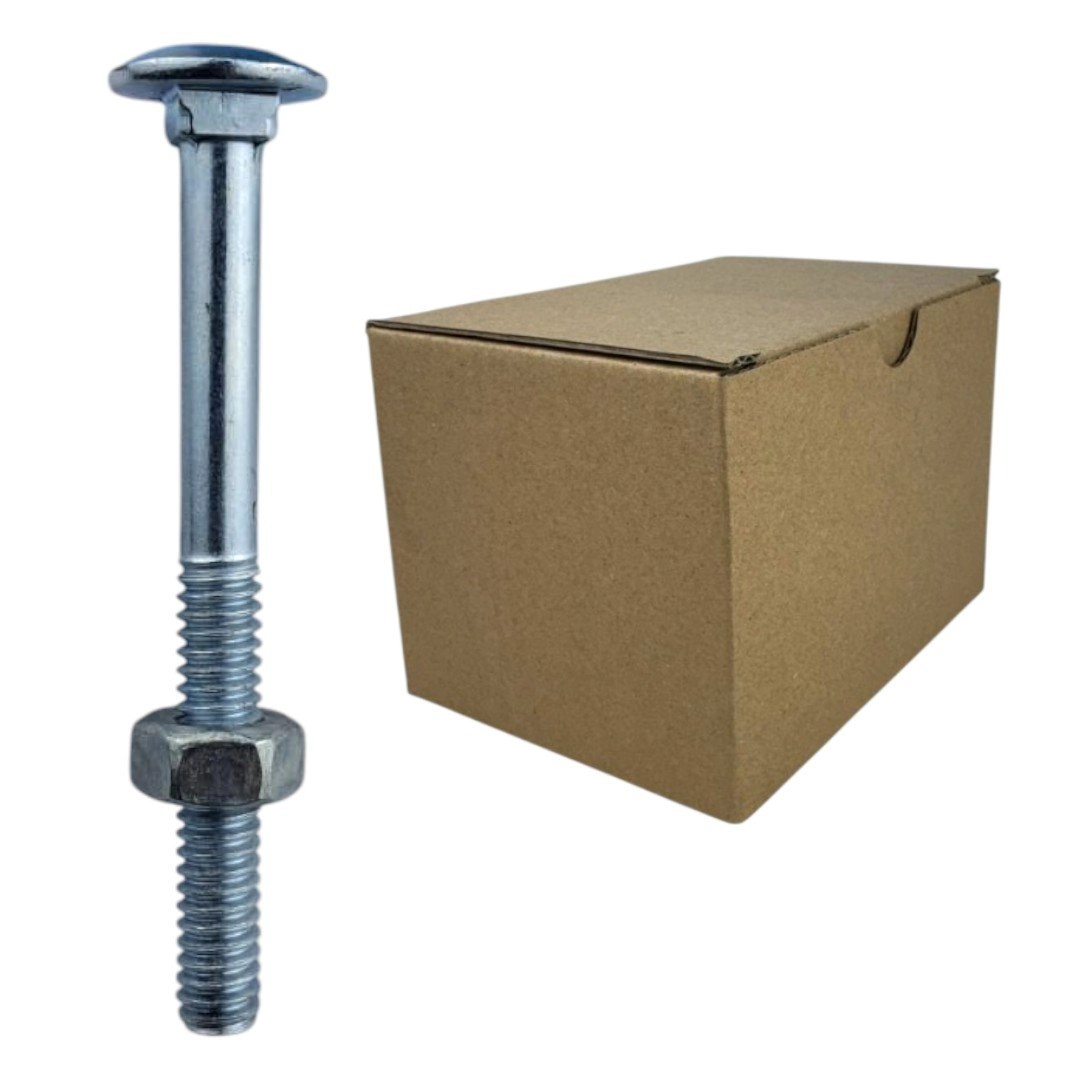 Parafuso Francês Galvanizado Com Porca - 1/4x21/4 (caixa Com 200 Peças) Stein