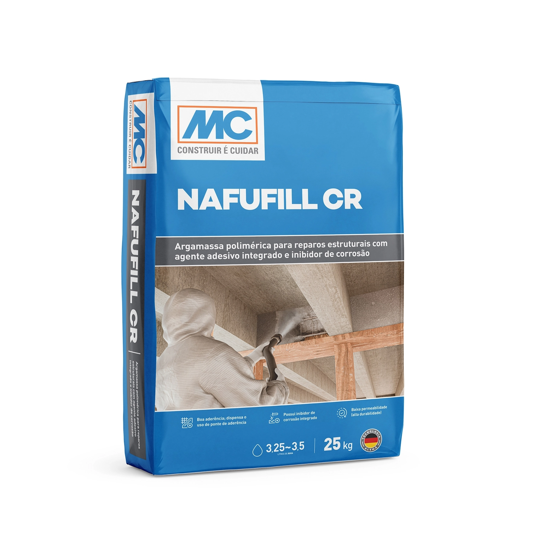 Argamassa de Reparo Estrutural Interno e Externo 25kg Cinza Nafufill CR Mc Bauchemie