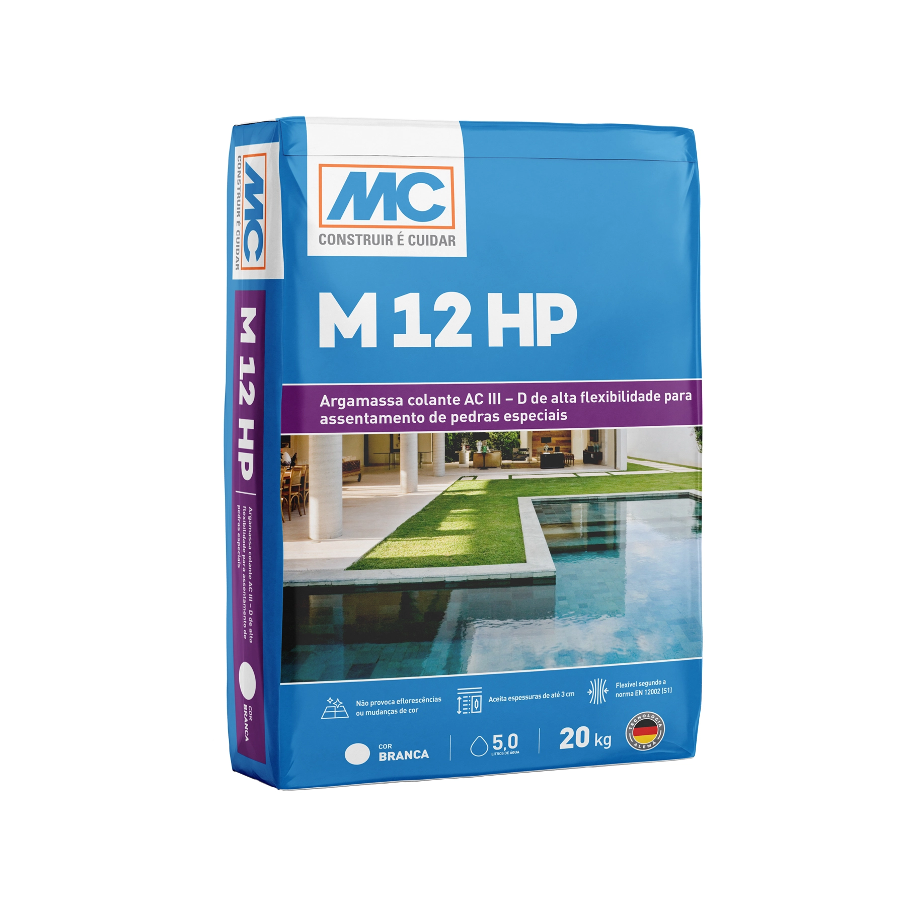 Argamassa ACIII Interno e Externo 20kg Ultra Flexível M12 HP Branco MC Bauchemie