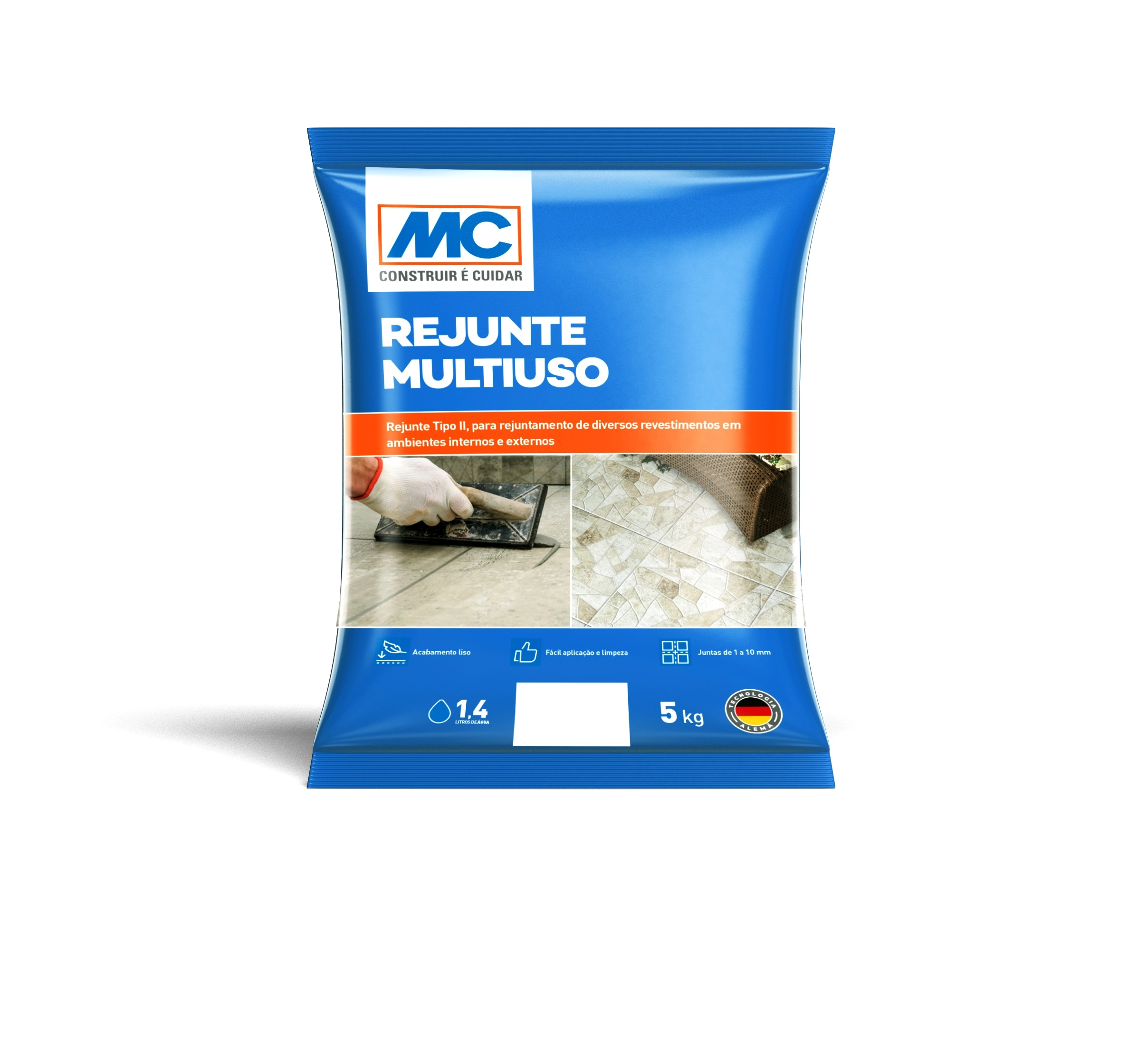 Rejunte Multiuso MC Bauchemie 5kg - Piscinas e Fachadas - Cor CINZA PLATINA