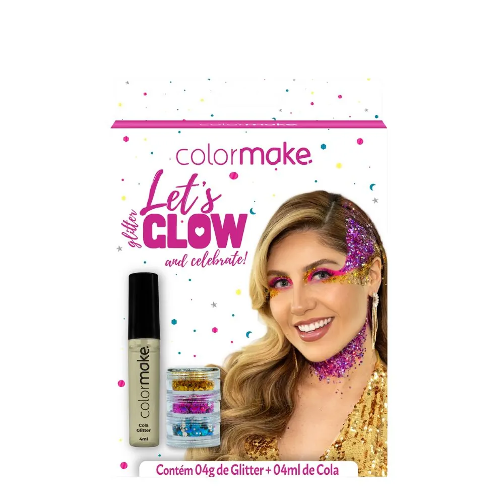 Kit Glitter E Cola Let´s Glow And Celebrate Color Make
