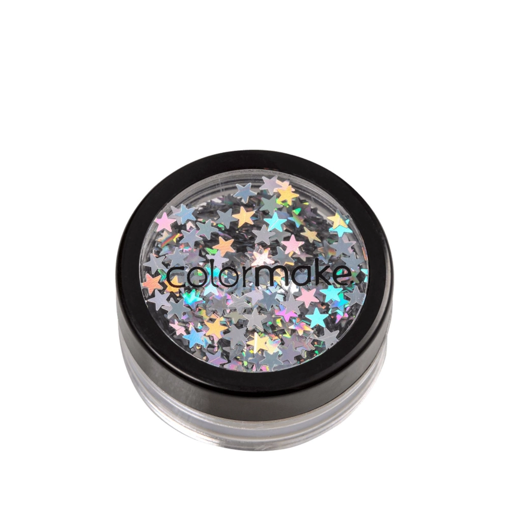 Gliter Poli 2910 2g Estrela Prata Holog Cm