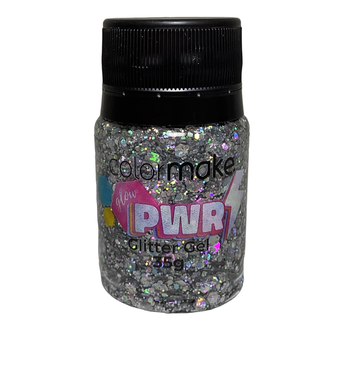 Glitter Gel Glow Power Prata 35g Color Make