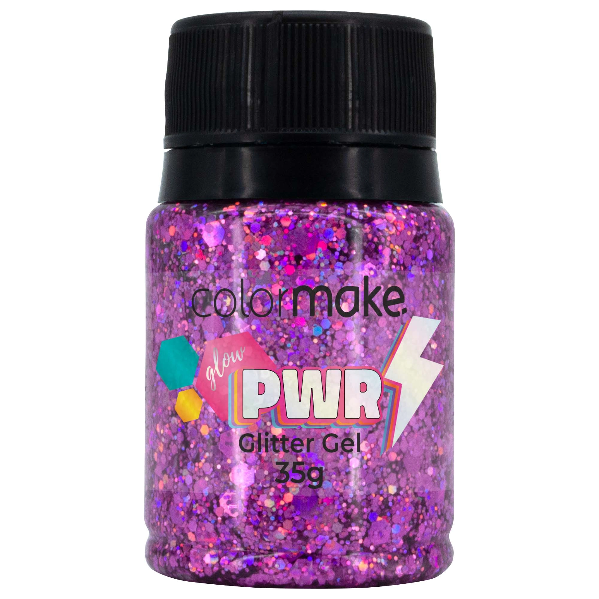 Glitter Gel Glow Power Roxo 35g Color Make