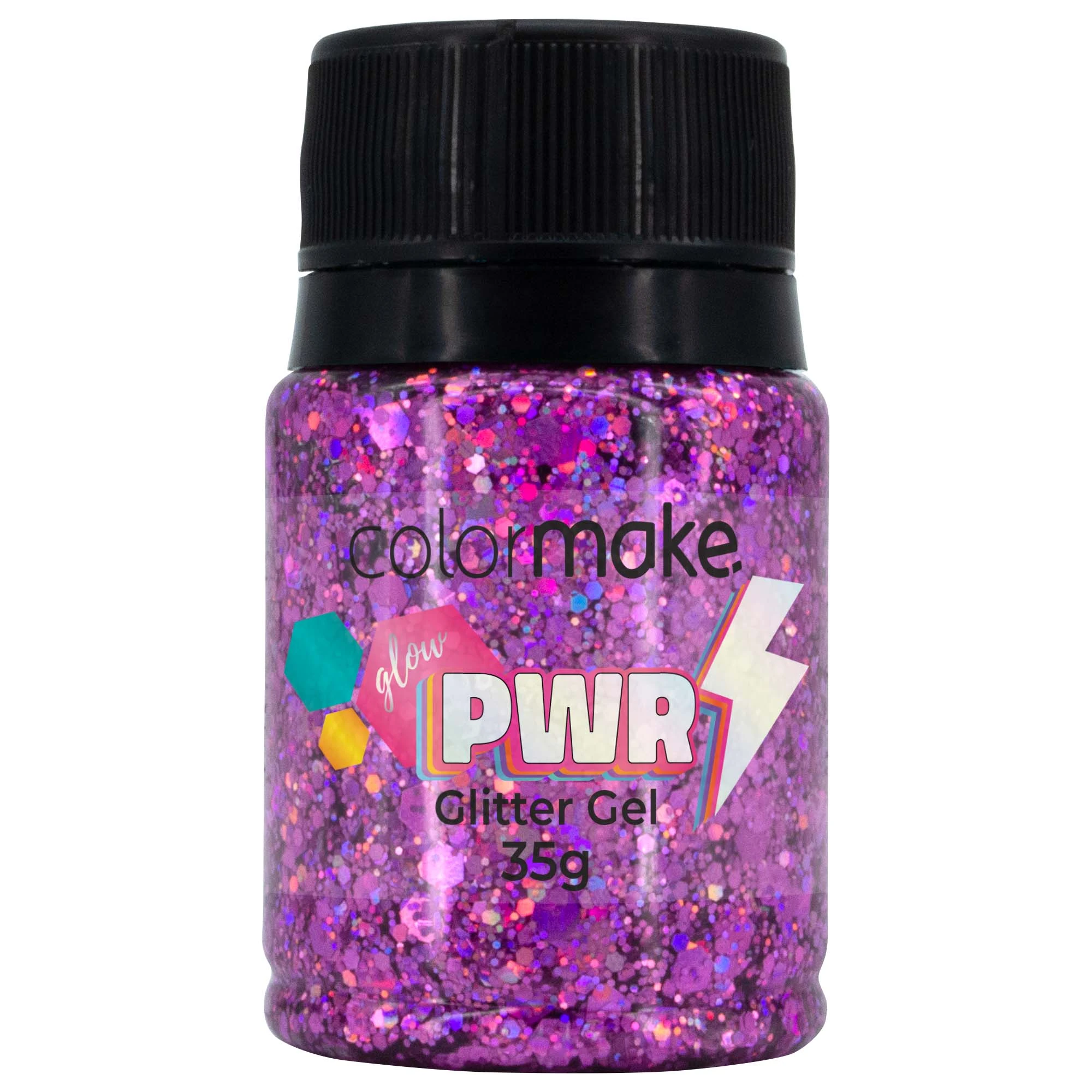 Glitter Gel Glow Power Roxo 35g Color Make