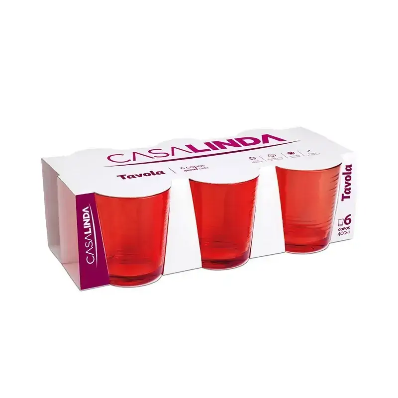 Conjunto. Copo Miakasa Tavola Vermelho C/6