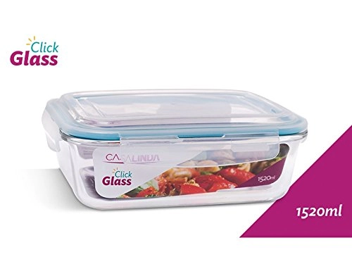 POTE RETANGULAR TAMPA HERMÉTICA 1520ML - CASA LINDA