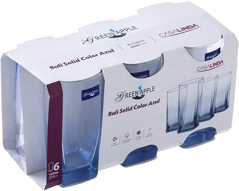 Jogo Copo Casalinda Bali Color Azul 6und