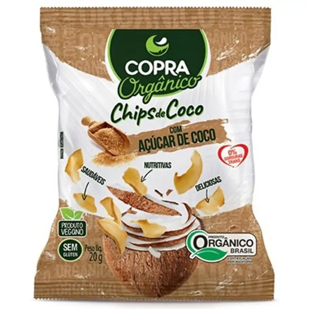 Coco Org Em Chips Sabor Acucar De Coco 20g Copra Coco
