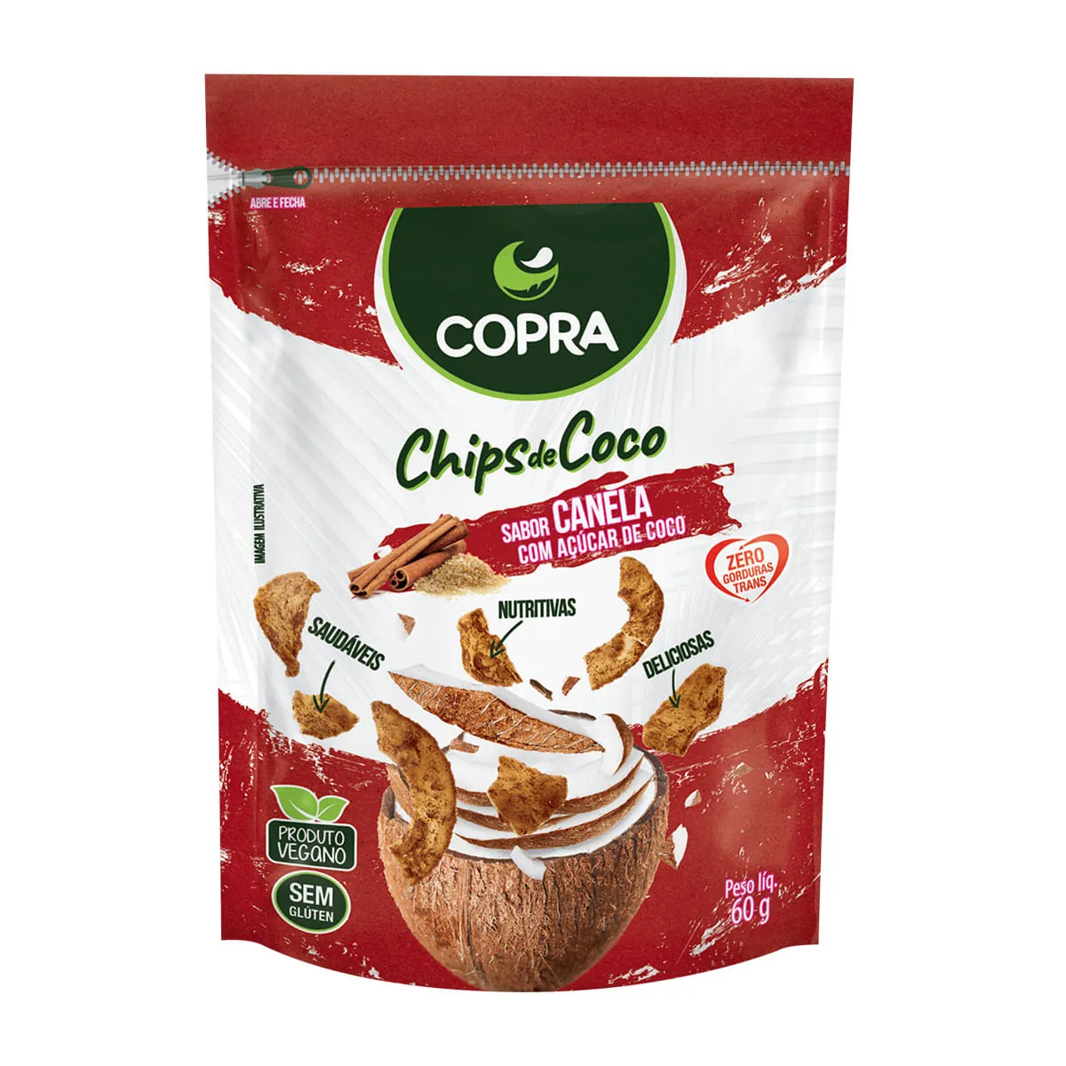 Chips Coco Canela Copra 60 g