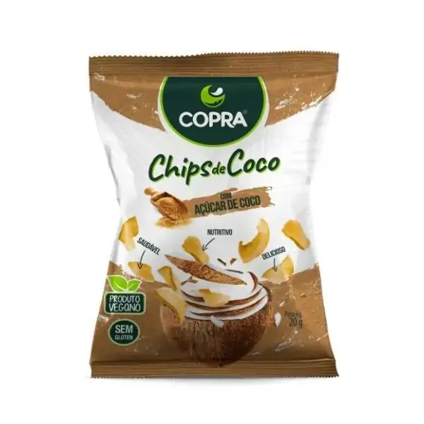 Chips De Coco Com Aã ã Car De Coco Copra 20g