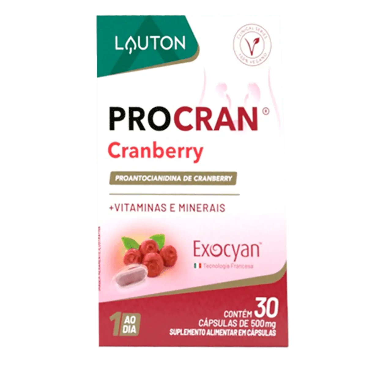 Suplemento Alimentar Cranberry Lauton Procran 30 Capsulas  .