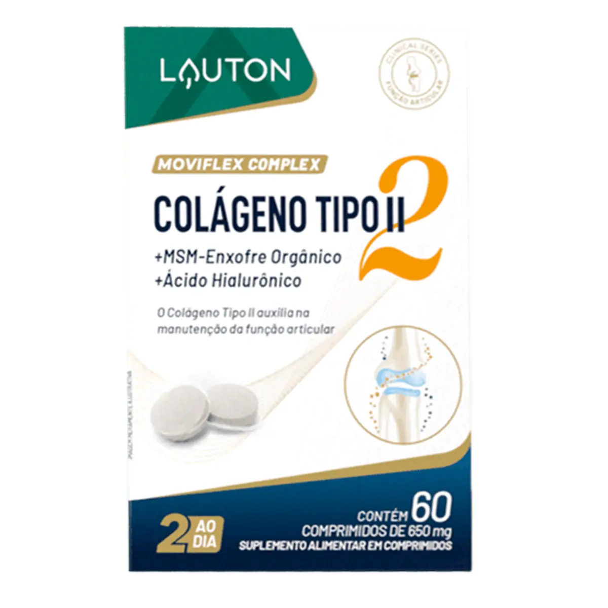 MOVIFLEX COLAGENO TIPO II 40MG NÃO DESNATURADO + MSM(METILSULFONILMETANO)+ ACID. HIAL. 60 CAPS